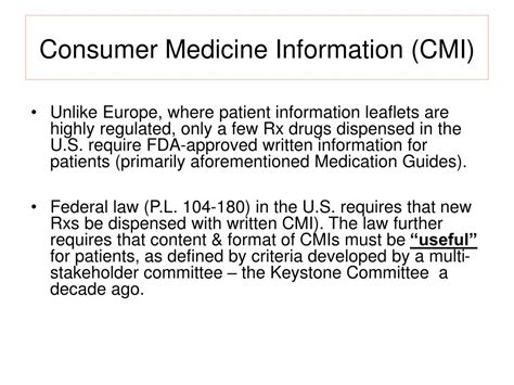 CONSUMER MEDICINE INFORMATION .